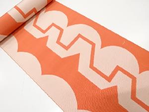 アンティーク　幾何学模様織り出し　八寸帯地反物